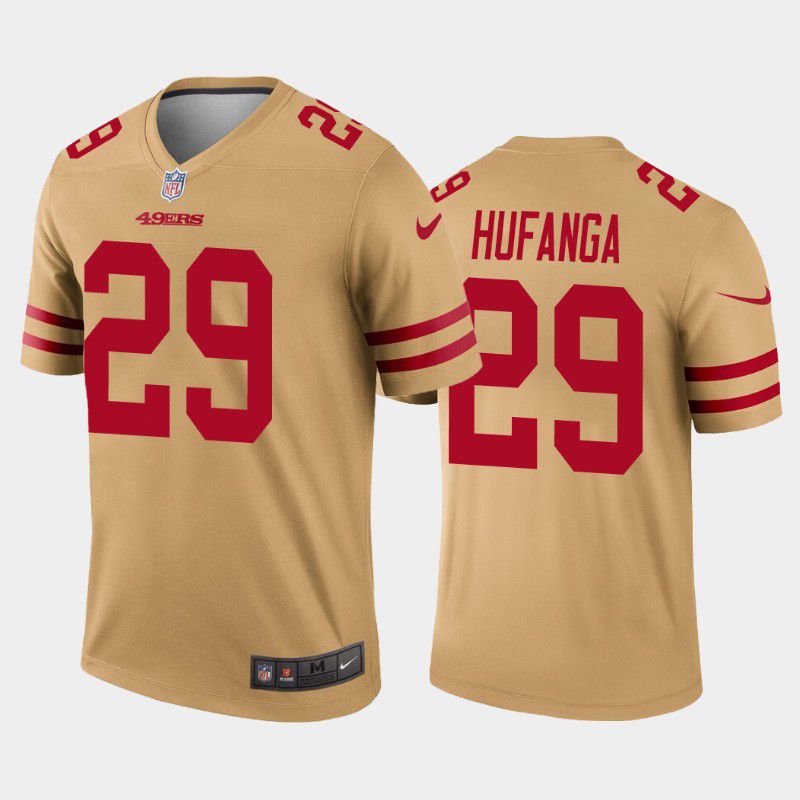 Men San Francisco 49ers #29 Talanoa Hufanga Nike Gold Inverted Legend NFL Jersey